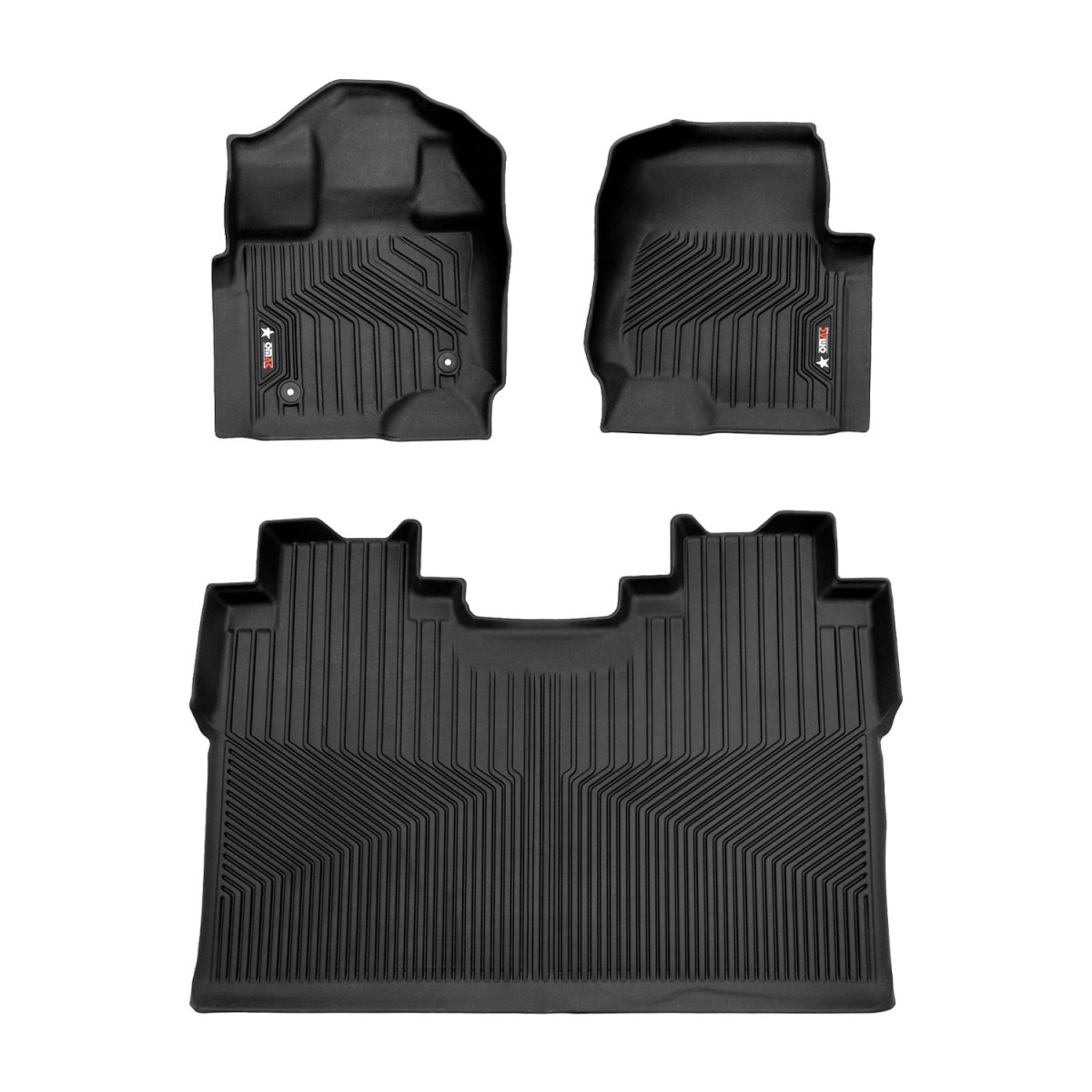 Ford F-150 Crew Cab Floor Mats - Omac - 3D Texan Premium TPE - Black - '14-'20 Ford F-150 Crew Cab Floor Mats - Omac - 3D Texan Premium TPE - Black - '14-'20